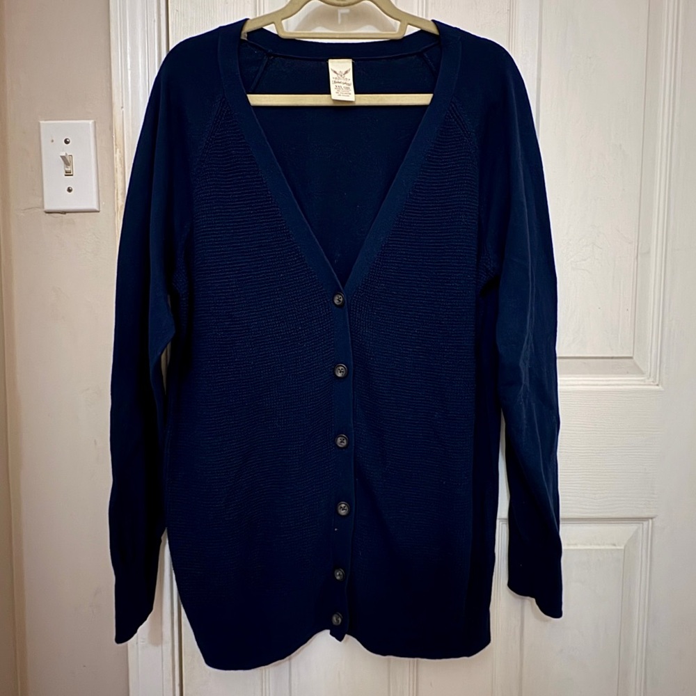Faded Glory Women’s Button Front Cardigan in Navy
